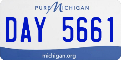 MI license plate DAY5661