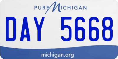 MI license plate DAY5668