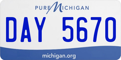 MI license plate DAY5670