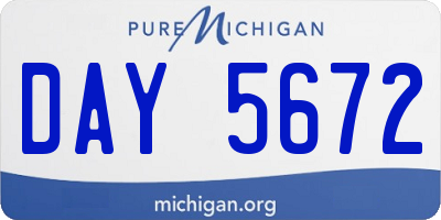MI license plate DAY5672