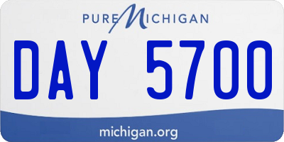 MI license plate DAY5700