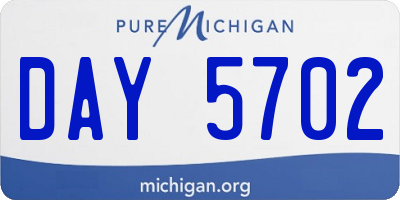 MI license plate DAY5702