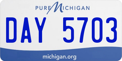 MI license plate DAY5703