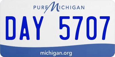 MI license plate DAY5707
