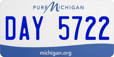 MI license plate DAY5722