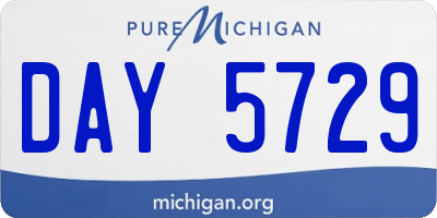 MI license plate DAY5729