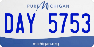 MI license plate DAY5753