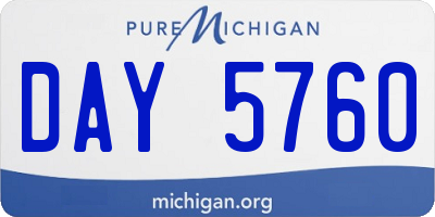 MI license plate DAY5760