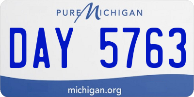MI license plate DAY5763