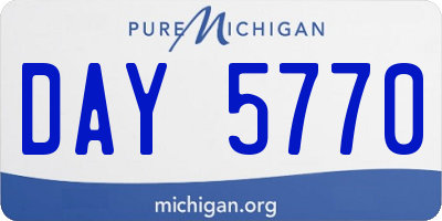 MI license plate DAY5770