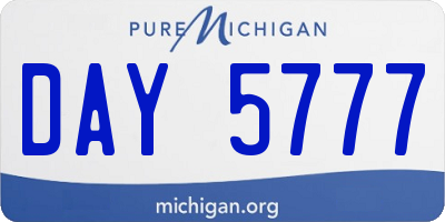 MI license plate DAY5777