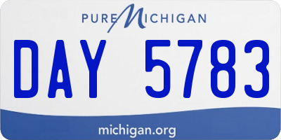 MI license plate DAY5783