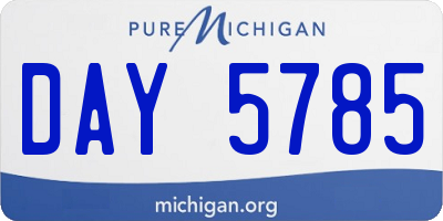 MI license plate DAY5785