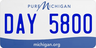 MI license plate DAY5800