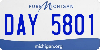 MI license plate DAY5801