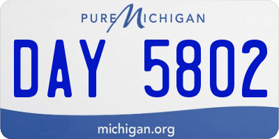MI license plate DAY5802