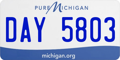 MI license plate DAY5803