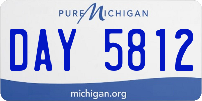MI license plate DAY5812
