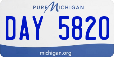 MI license plate DAY5820