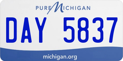 MI license plate DAY5837