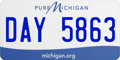 MI license plate DAY5863
