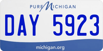 MI license plate DAY5923