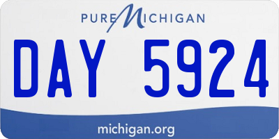 MI license plate DAY5924