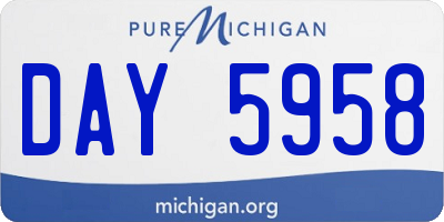 MI license plate DAY5958