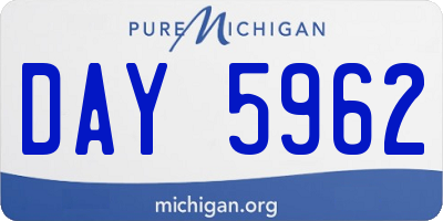 MI license plate DAY5962