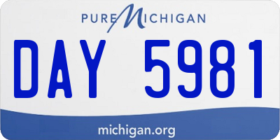 MI license plate DAY5981
