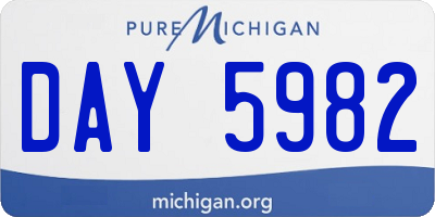 MI license plate DAY5982