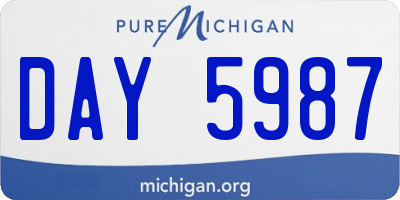 MI license plate DAY5987