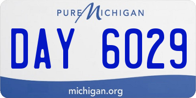 MI license plate DAY6029