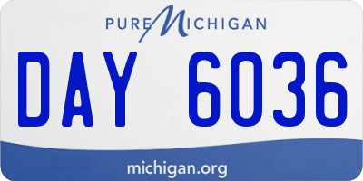 MI license plate DAY6036