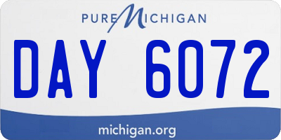 MI license plate DAY6072