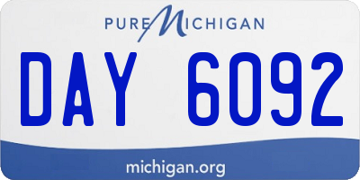 MI license plate DAY6092