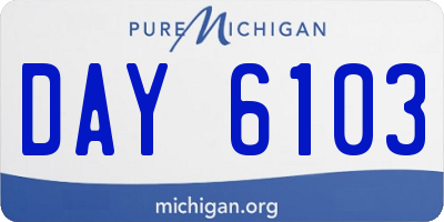 MI license plate DAY6103