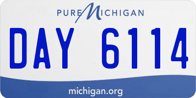 MI license plate DAY6114