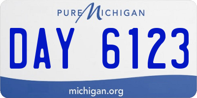 MI license plate DAY6123