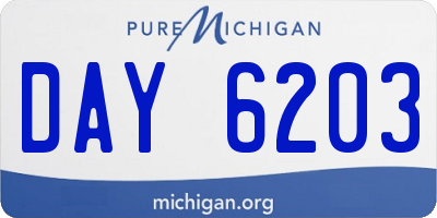 MI license plate DAY6203
