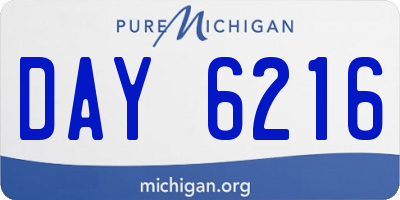 MI license plate DAY6216