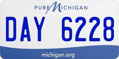 MI license plate DAY6228