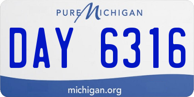 MI license plate DAY6316