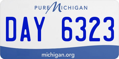 MI license plate DAY6323