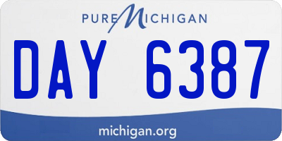 MI license plate DAY6387