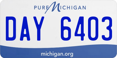 MI license plate DAY6403