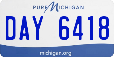 MI license plate DAY6418