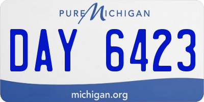 MI license plate DAY6423