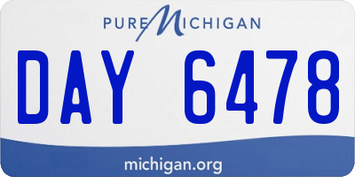 MI license plate DAY6478