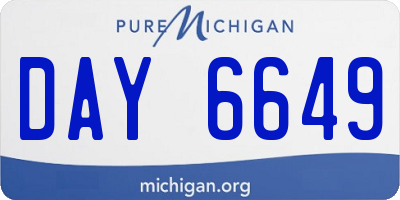 MI license plate DAY6649